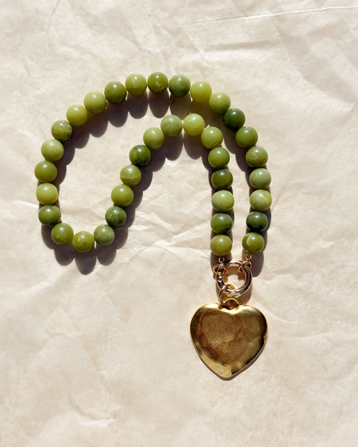 Green Jade Charm Necklace