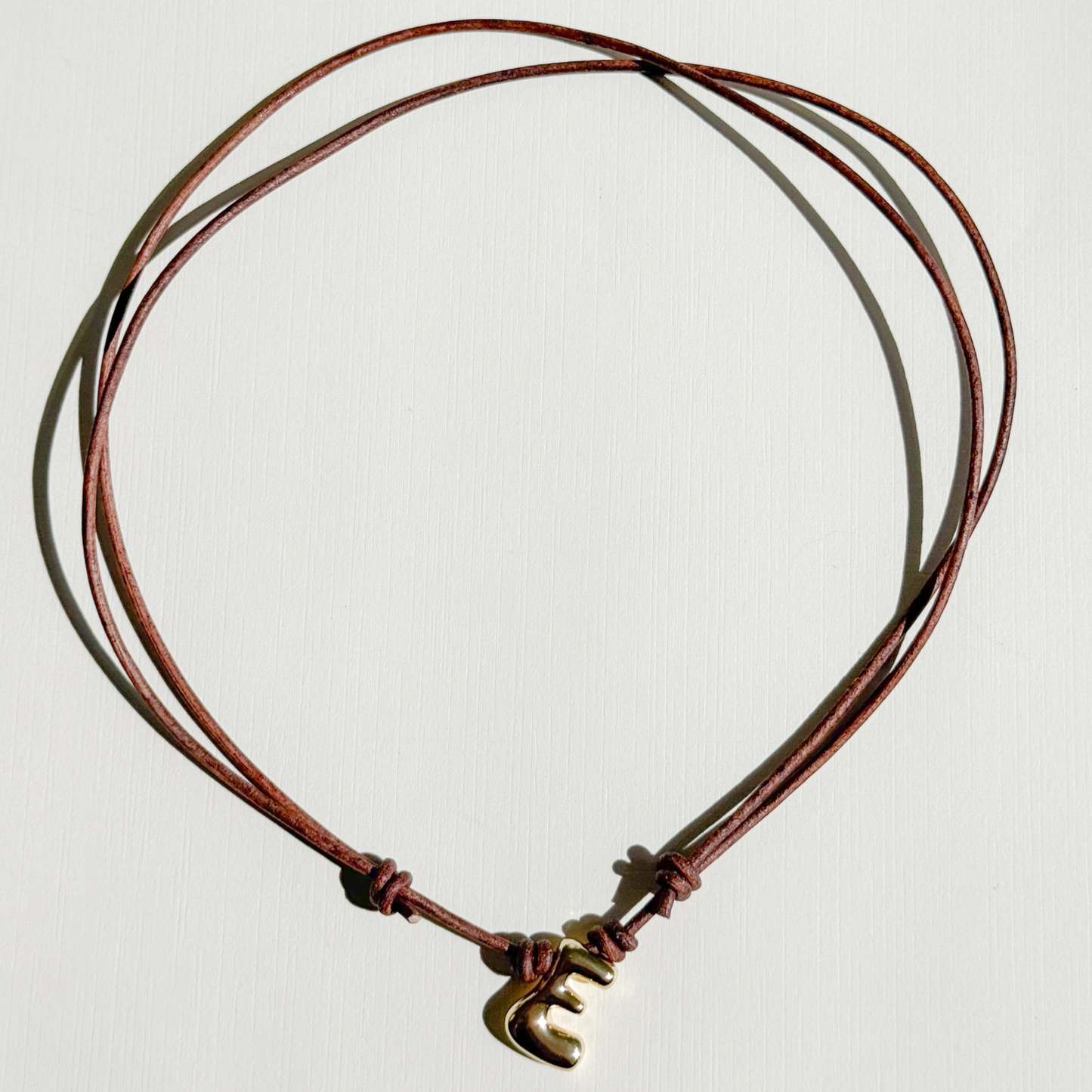 Bubble Initial Cord Necklace