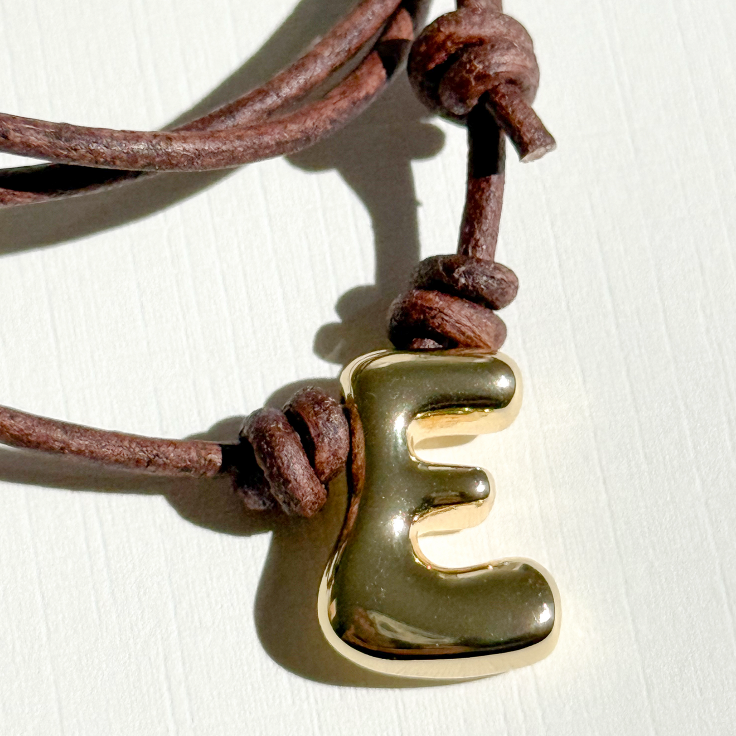 Bubble Initial Cord Necklace
