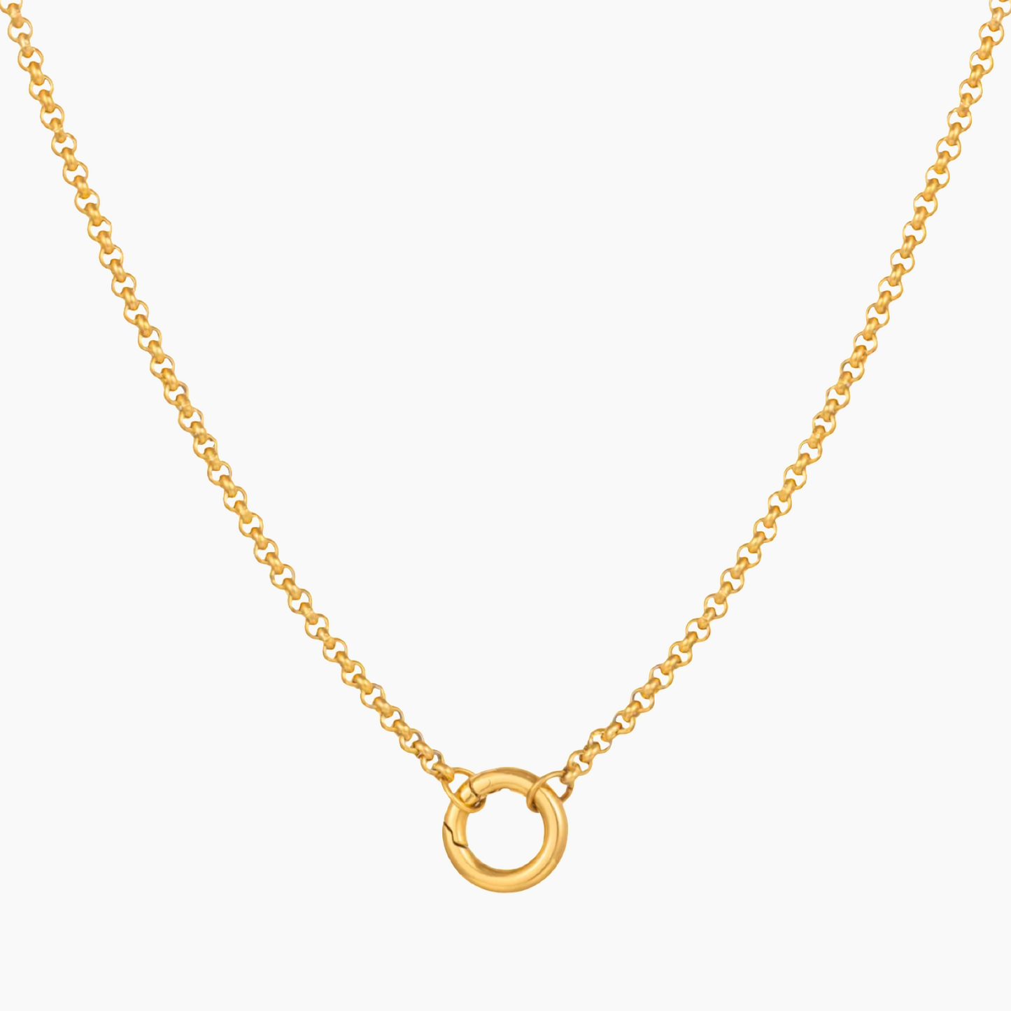 Round Link Charm Necklace