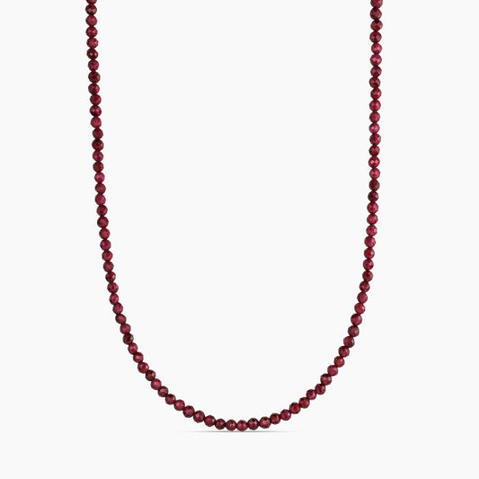 4mm Red Garnet Necklace
