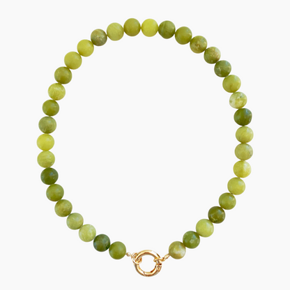 Green Jade Charm Necklace