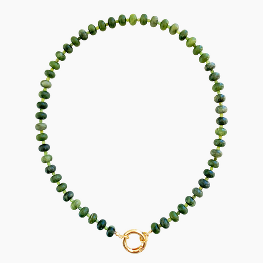 Green Jade Charm Necklace
