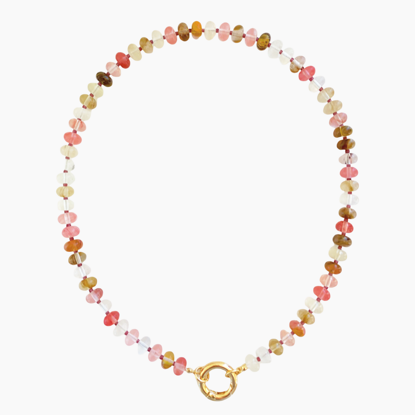 Cherry Fire Quartz Charm Necklace