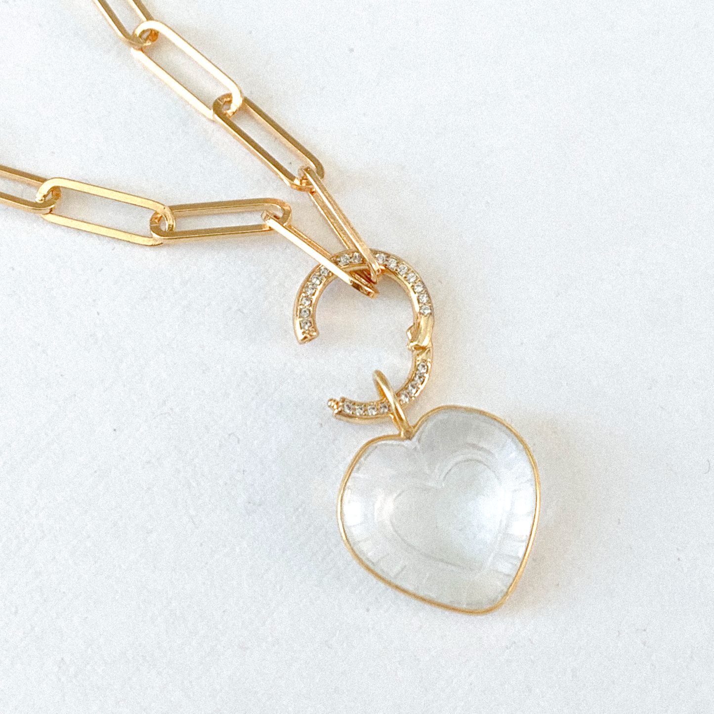 Quartz Heart Charm
