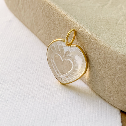 Quartz Heart Charm