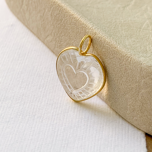 Quartz Heart Charm