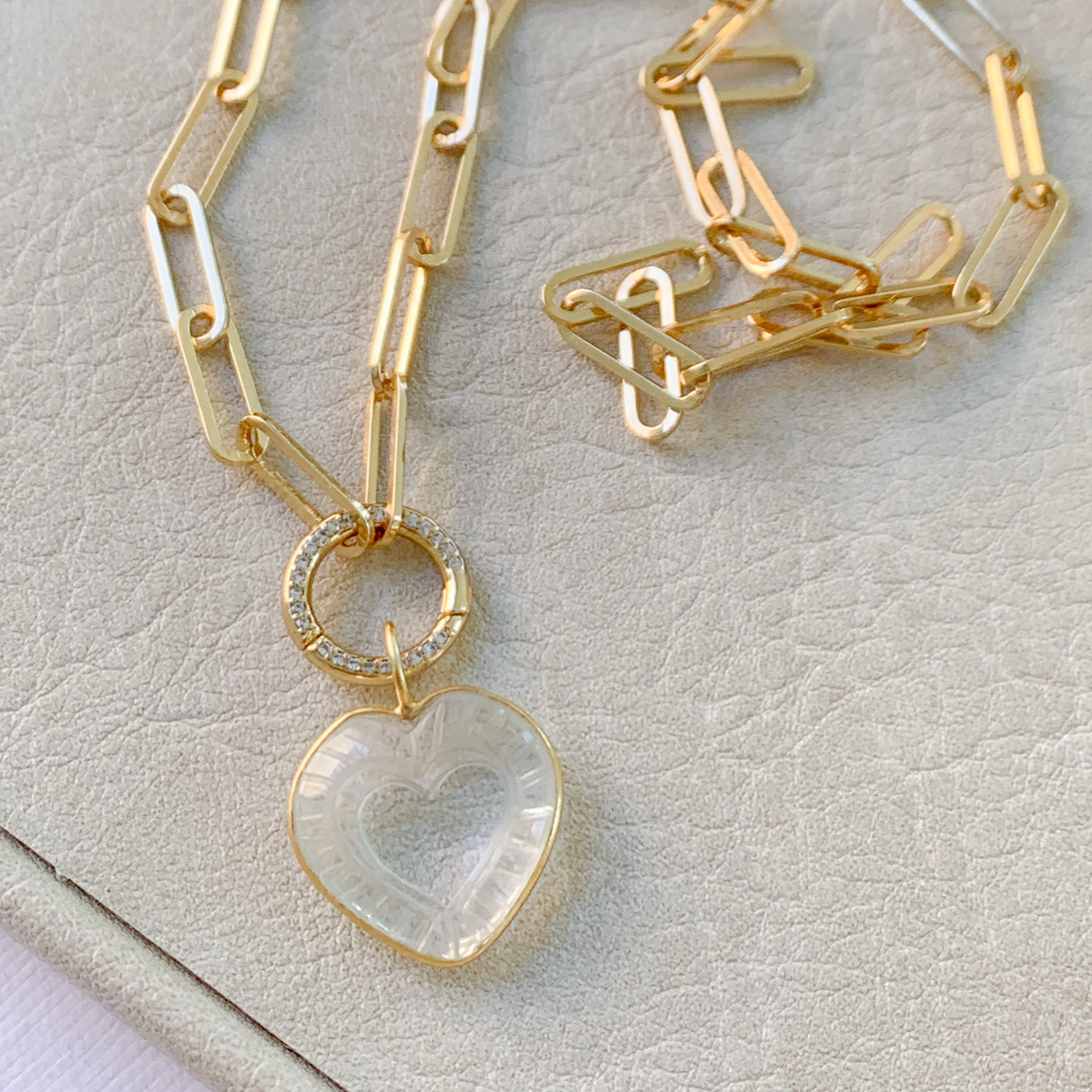 Quartz Heart Charm