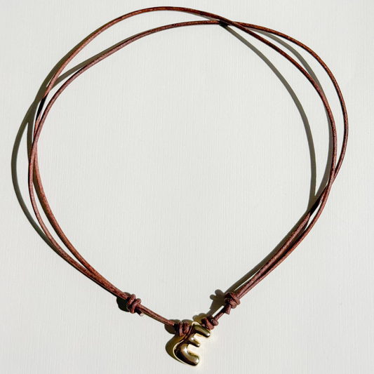 Bubble Initial Cord Necklace