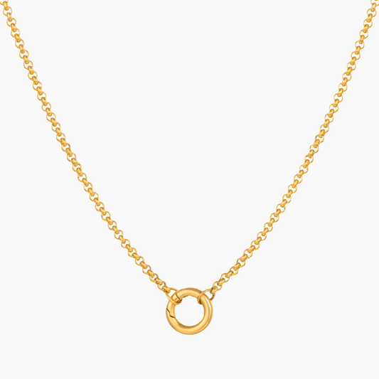 Round Link Charm Necklace