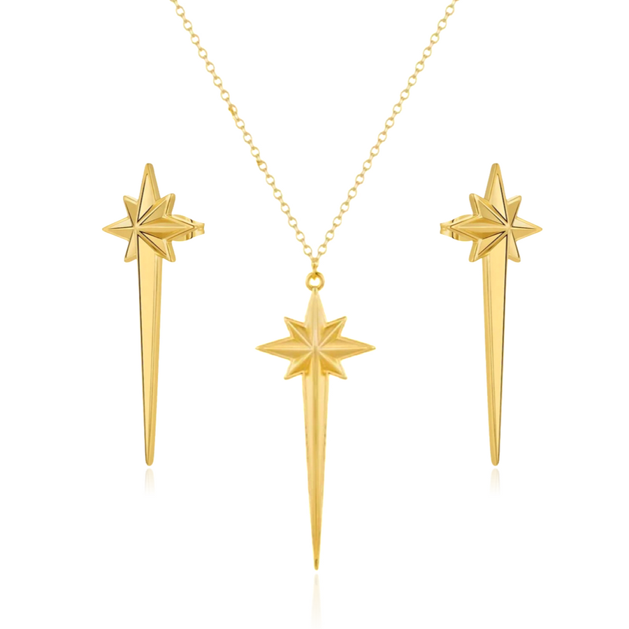Star Necklace+Earrings Set